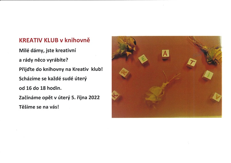 Kretiv klub zahájení říjen 2022